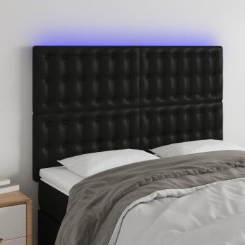 ARDEBO.de - LED Kopfteil Schwarz 144x5x118/128 cm Kunstleder