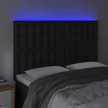 LED Kopfteil Schwarz 144x5x118/128 cm Kunstleder