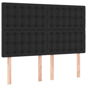 LED Kopfteil Schwarz 144x5x118/128 cm Kunstleder