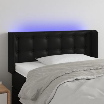 ARDEBO.de - LED Kopfteil Schwarz 103x16x78/88 cm Kunstleder