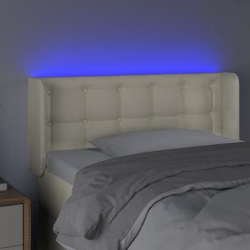 LED Kopfteil Creme 103x16x78/88 cm Kunstleder