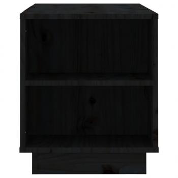 TV-Schrank Schwarz 110x35x40,5 cm Massivholz Kiefer