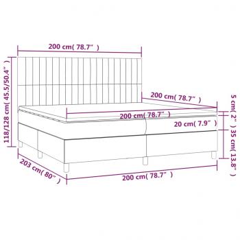 Boxspringbett mit Matratze & LED Dunkelblau 200x200 cm Samt