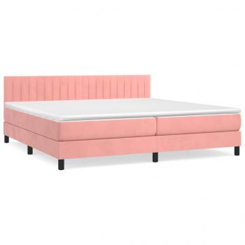 Boxspringbett mit Matratze Rosa 200x200 cm Samt