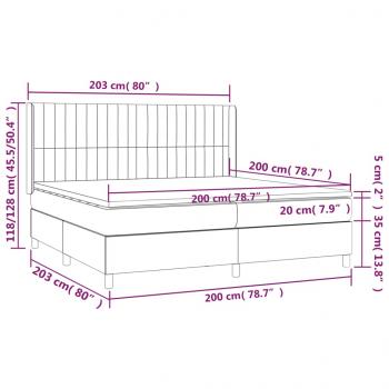 Boxspringbett mit Matratze & LED Dunkelblau 200x200 cm Samt