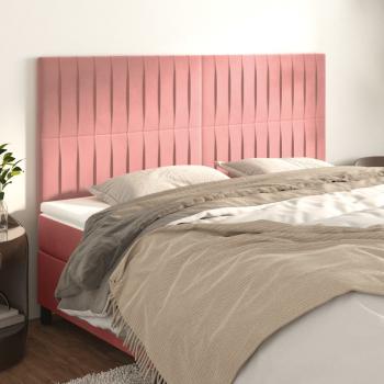 ARDEBO.de - Kopfteile 4 Stk. Rosa 100x5x78/88 cm Samt