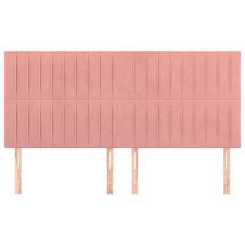 Kopfteile 4 Stk. Rosa 100x5x78/88 cm Samt