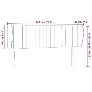 Kopfteil mit Ohren Hellgrau 147x23x78/88 cm Stoff