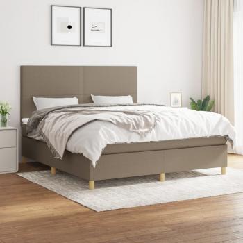 ARDEBO.de - Boxspringbett mit Matratze Taupe 180x200 cm Stoff