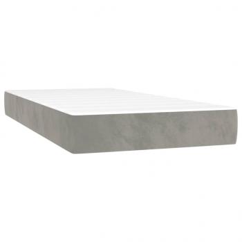 Boxspringbett mit Matratze & LED Hellgrau 80x200 cm Samt