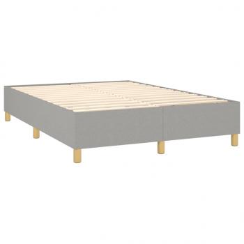 Boxspringbett mit Matratze Hellgrau 140x200 cm Stoff