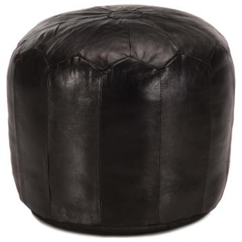 ARDEBO.de - Pouf Schwarz 40 x 35 cm Echtes Ziegenleder