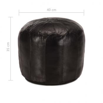 Pouf Schwarz 40 x 35 cm Echtes Ziegenleder