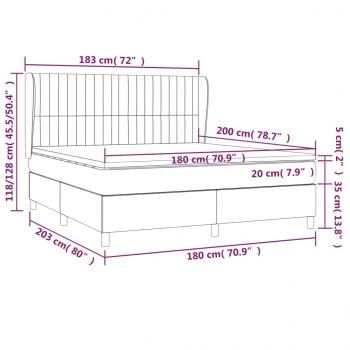 Boxspringbett mit Matratze Blau 180x200 cm Stoff