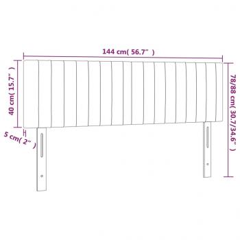 Kopfteile 2 Stk. Dunkelgrau 72x5x78/88 cm Samt