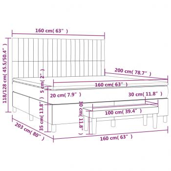 Boxspringbett mit Matratze Rosa 160x200 cm Samt