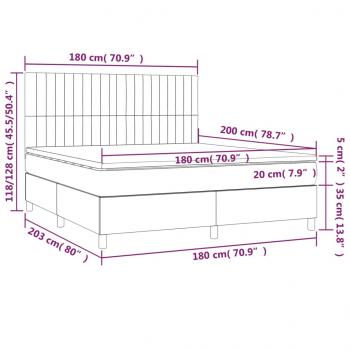 Boxspringbett mit Matratze & LED Rosa 180x200 cm Samt