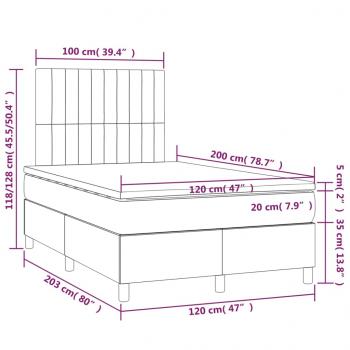 Boxspringbett mit Matratze Dunkelgrau 120x200 cm Stoff