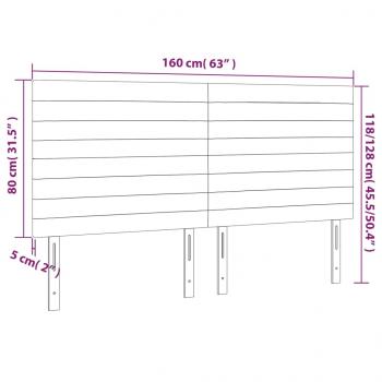 Kopfteile 4 Stk. Hellgrau 80x5x78/88 cm Samt