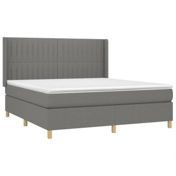 Boxspringbett mit Matratze Dunkelgrau 160x200 cm Stoff