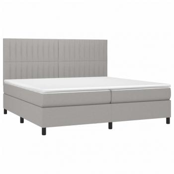 Boxspringbett mit Matratze Hellgrau 200x200 cm Stoff