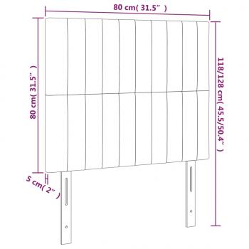 LED Kopfteil Creme 80x5x118/128 cm Stoff