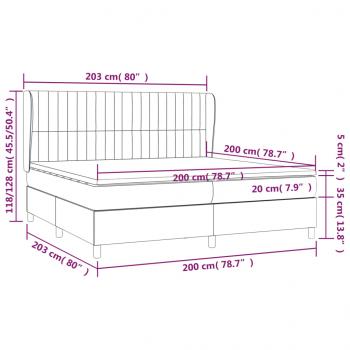 Boxspringbett mit Matratze Rosa 200x200 cm Samt