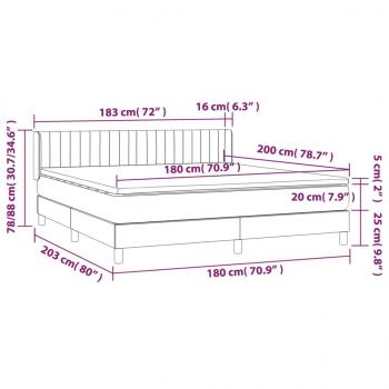 Boxspringbett mit Matratze Schwarz 180x200 cm Samt