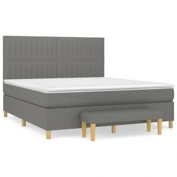 Boxspringbett mit Matratze Dunkelgrau 160x200 cm Stoff