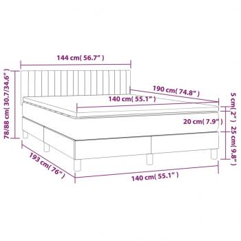 Boxspringbett mit Matratze Dunkelgrau 140x190 cm Samt