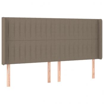 LED Kopfteil Taupe 183x16x118/128 cm Stoff