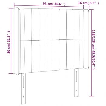 LED Kopfteil Rosa 93x16x118/128 cm Samt