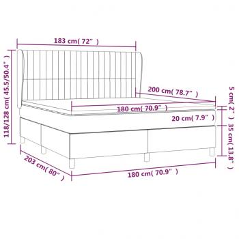 Boxspringbett mit Matratze Taupe 180x200 cm Stoff