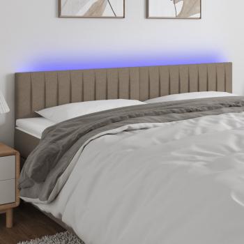 ARDEBO.de - LED Kopfteil Taupe 200x5x78/88 cm Stoff