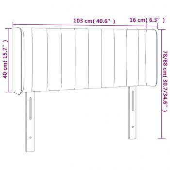 LED Kopfteil Rosa 103x16x78/88 cm Samt