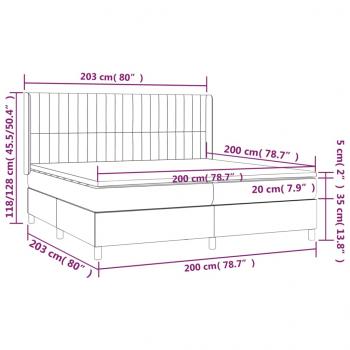 Boxspringbett mit Matratze Dunkelgrau 200x200 cm Stoff