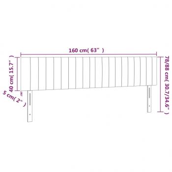 Kopfteile 2 Stk. Dunkelgrau 80x5x78/88 cm Stoff