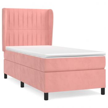 Boxspringbett mit Matratze Rosa 90x190 cm Samt