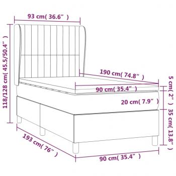 Boxspringbett mit Matratze Rosa 90x190 cm Samt