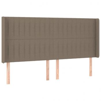 Boxspringbett mit Matratze & LED Taupe 180x200 cm Stoff