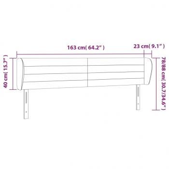 Kopfteil mit Ohren Hellgrau 163x23x78/88 cm Samt