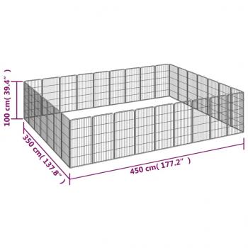 32-tlg. Hundelaufstall Schwarz 50x100cm Stahl Pulverbeschichtet