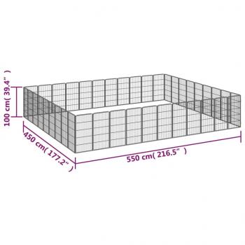 40-tlg. Hundelaufstall Schwarz 50x100cm Stahl Pulverbeschichtet