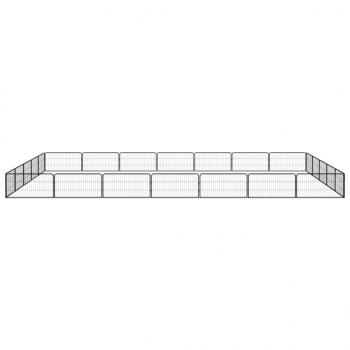 24-tlg. Hundelaufstall Schwarz 100x50cm Stahl Pulverbeschichtet