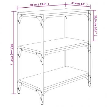 Bücherregal Grau Sonoma 60x33x70,5 cm Holzwerkstoff und Stahl