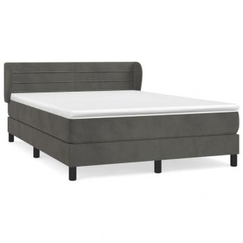 Boxspringbett mit Matratze Dunkelgrau 160x200 cm Samt