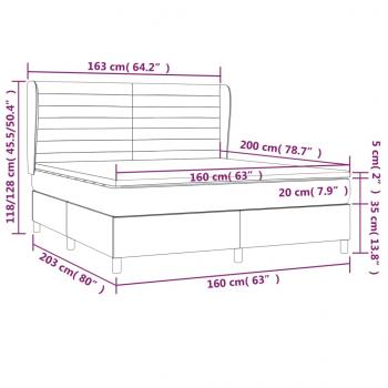 Boxspringbett mit Matratze Dunkelgrün 160x200 cm Samt