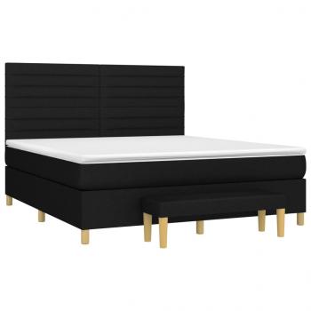 Boxspringbett mit Matratze Schwarz 160x200 cm Stoff