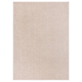 ARDEBO.de - Teppich Kurzflor 140x200 cm Dunkelbeige