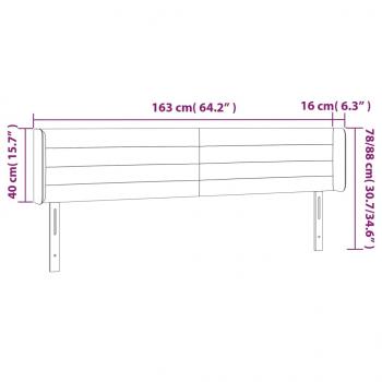 Kopfteil mit Ohren Dunkelgrau 163x16x78/88 cm Samt